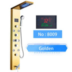 Cascade Luxe LED Shower Panel System with Digital Temperature Display & SPA Massage Jets