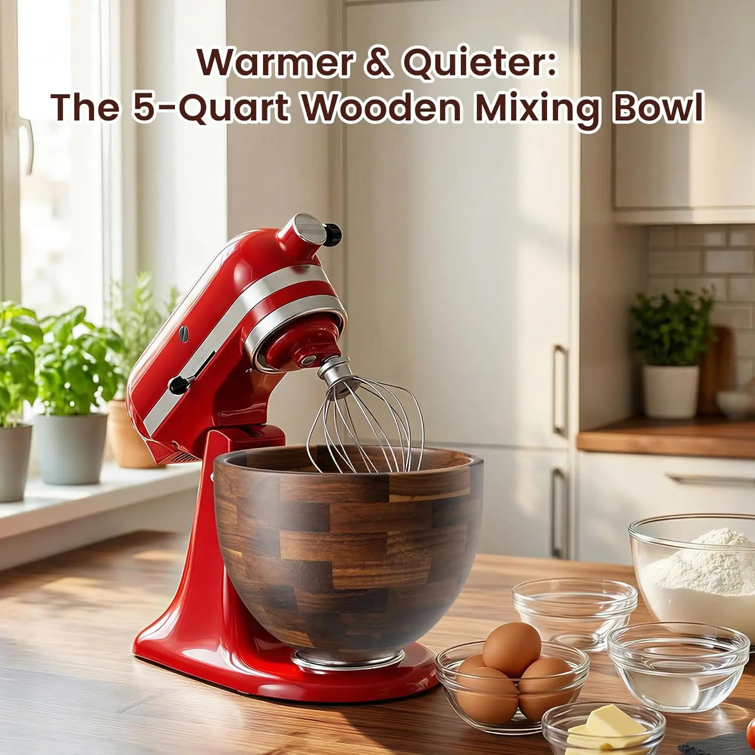 Heritage Kitchen Acacia Wood Mixer Bowl