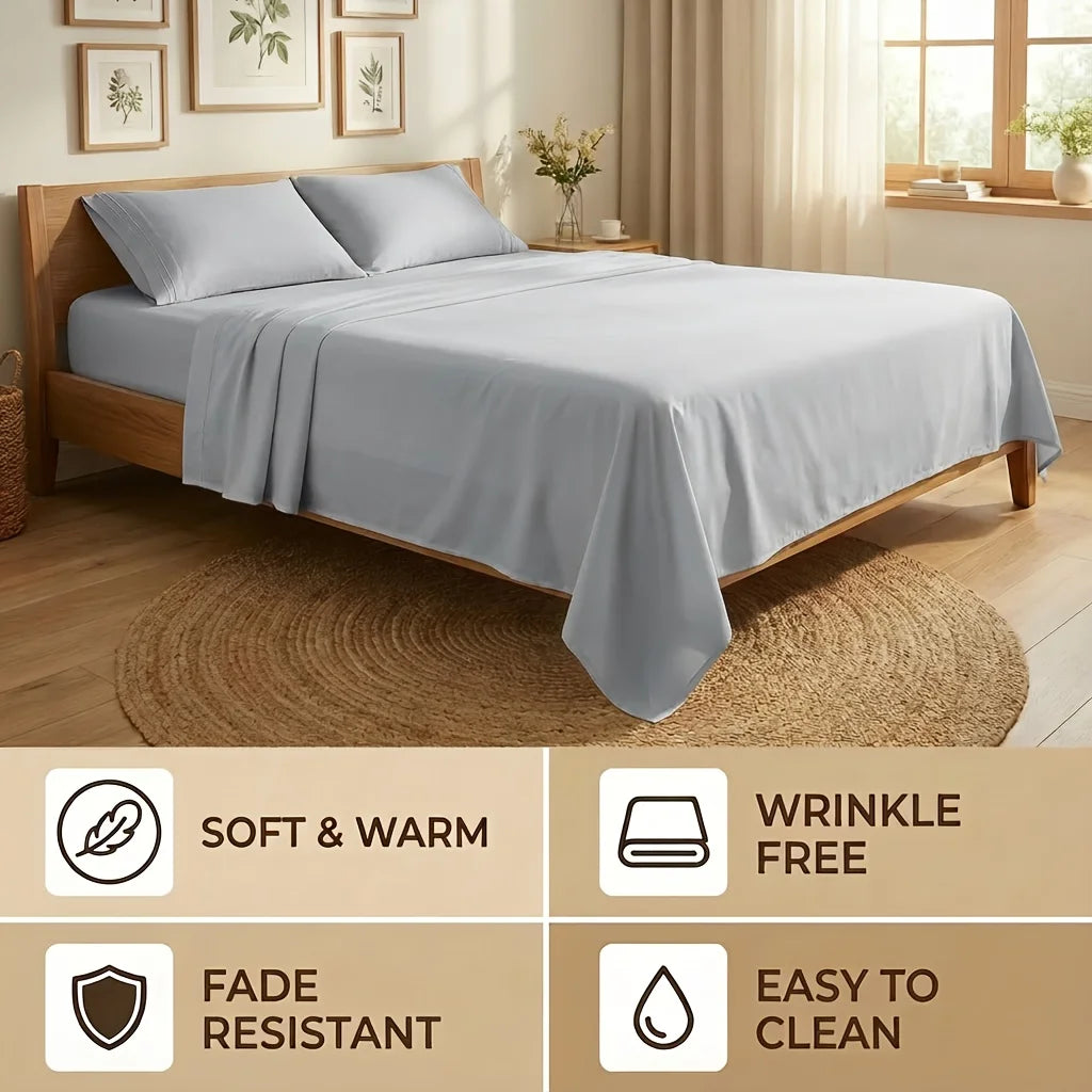 Haven Ridge Rest Bamboo Microfiber Sheet Set – 3 Piece