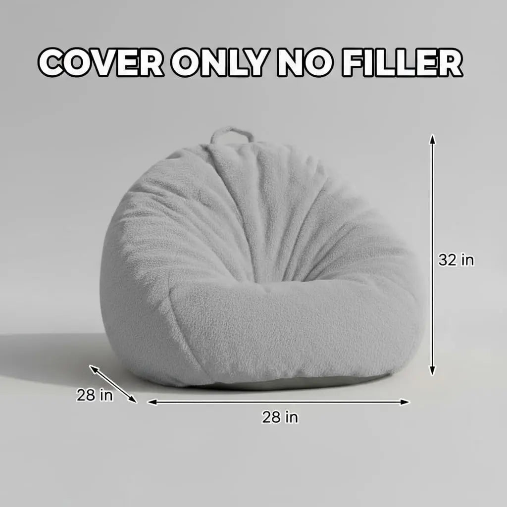 CloudNest Faux Fur Bean Bag Lounge Chair Cover