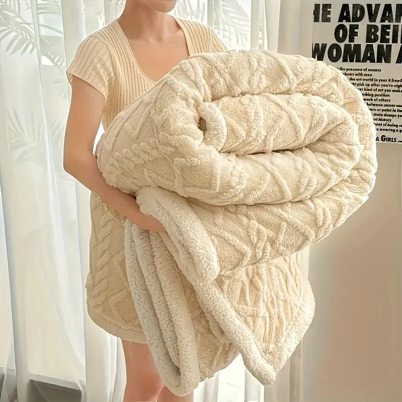 CloudLuxe Jacquard Sherpa Weighted Blanket