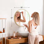 Golden Crest Round Wall Mirror