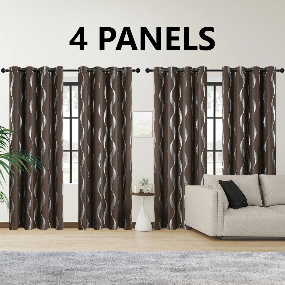 Midnight Wave Blackout Thermal Curtain Set