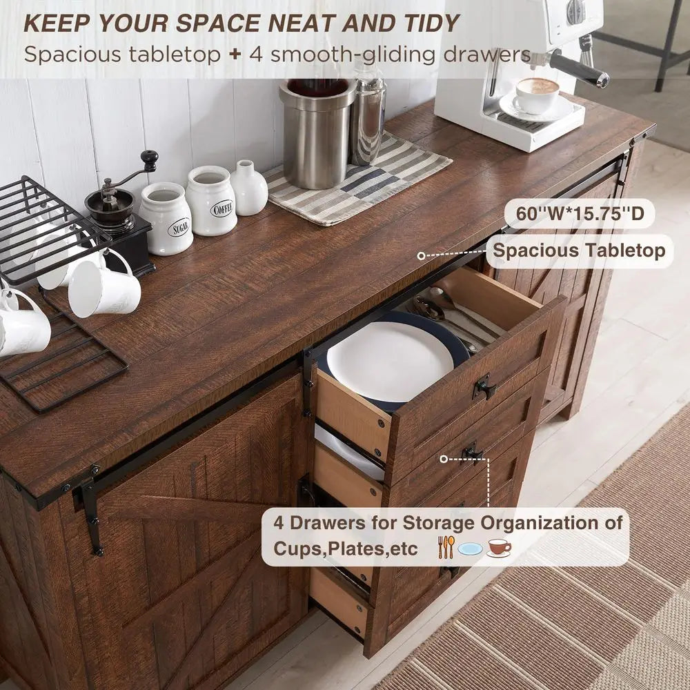 Timber Creek Farmhouse Sideboard Buffet Cabinet