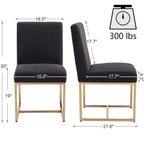 Monroe Mid-Century Linen Dining Chairs with Gold Frame