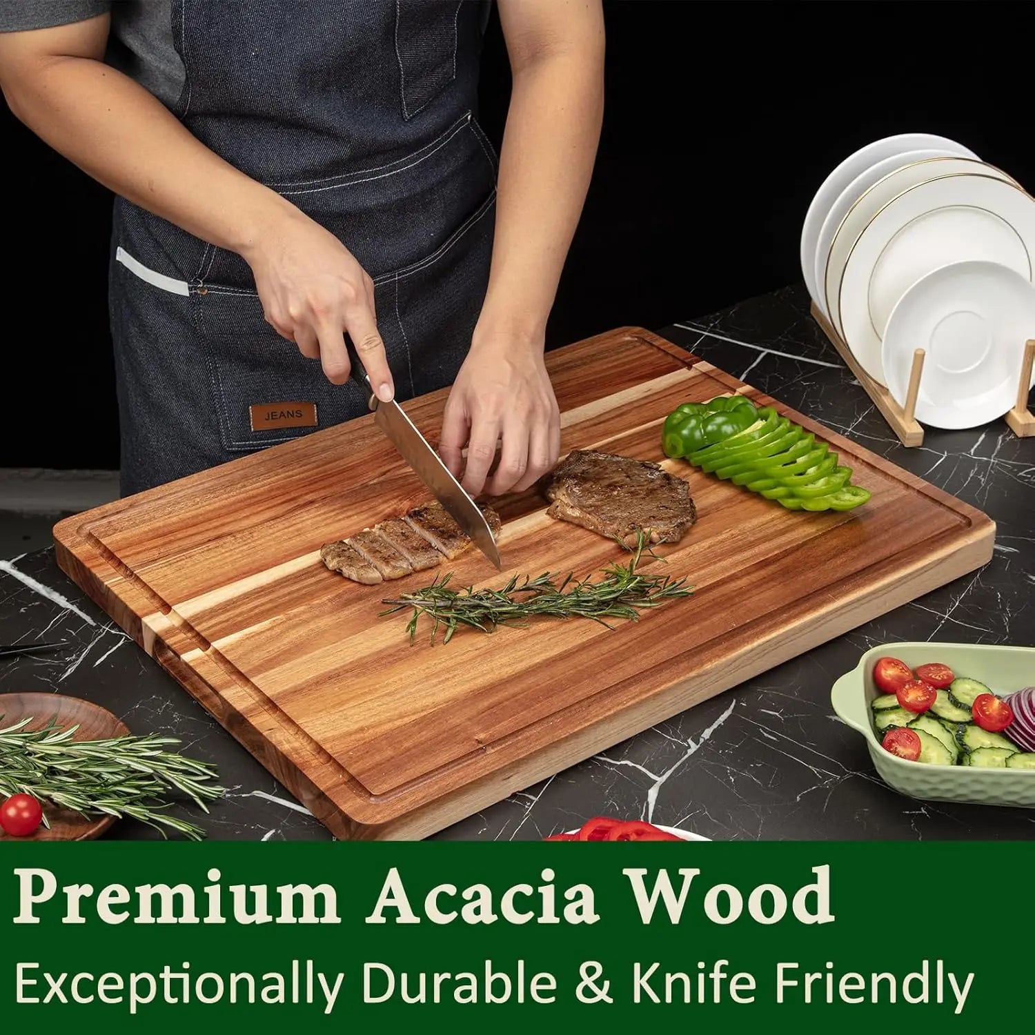 Timber Grove Acacia Butcher Block Cutting Board