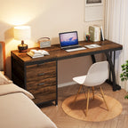 Industrial Computer Desk with 3 Reversible Drawers