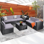 Aspen Ridge 8-Piece Outdoor Wicker Patio Sectional Set