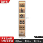 Modern Pine Sideboard Cabinet with Glass Doors