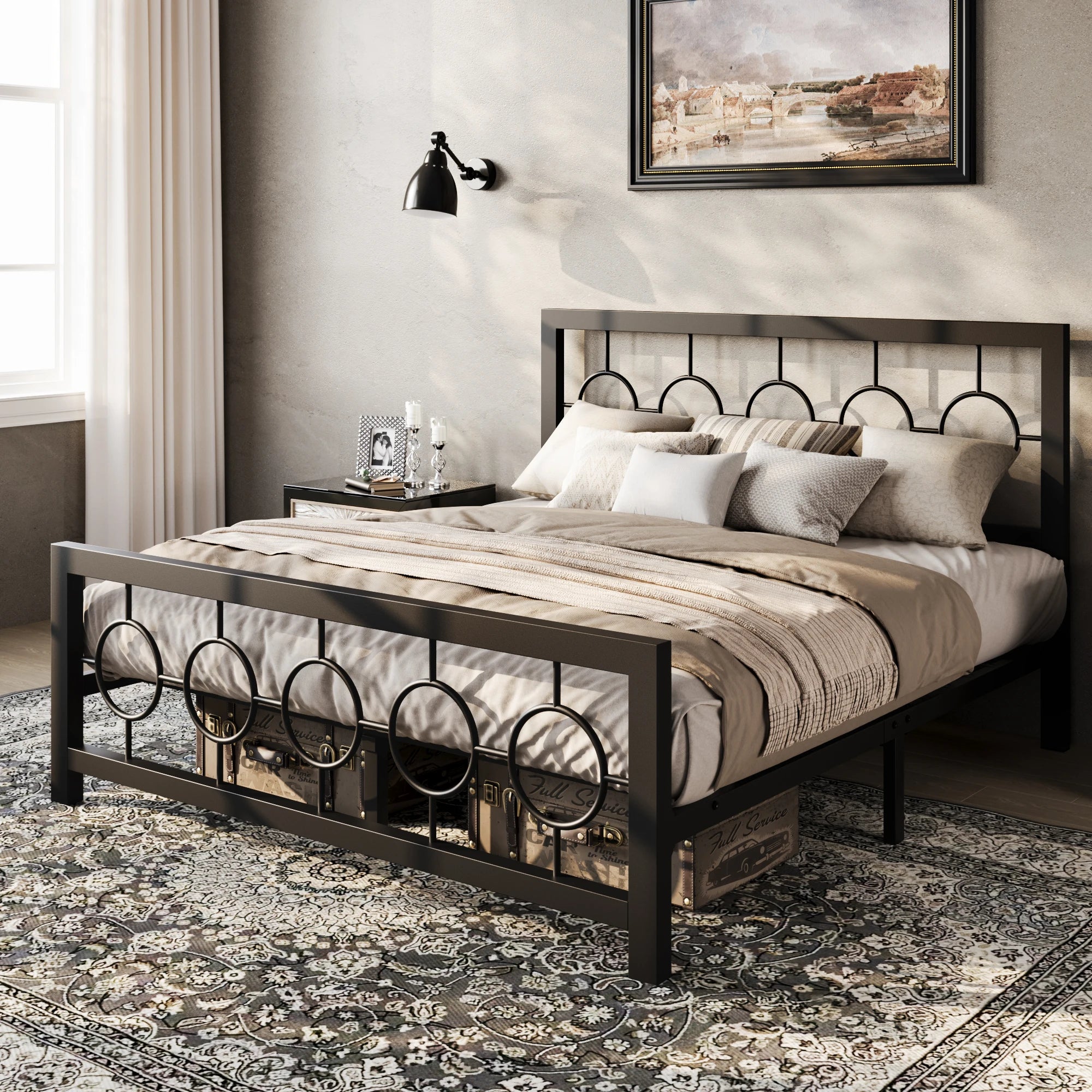 Iron Haven Vintage Metal Platform Bed Frame