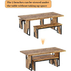 Heritage Farmhouse Dining Table Set with Benches – Seats 4 to 6
