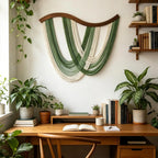 31.5"W x 23.5"L Handmade Boho Macrame Woven Wall Hanging Tapestry, Bohemian Wall Decor for Bedroom Living Room Apartment Dorm