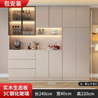 Modern Pine Sideboard Cabinet with Glass Doors
