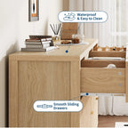 Willow Ridge Mid-Century Fluted Farmhouse Dresser – 9 Drawer Storage Organizer