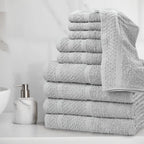 Serenity Popcorn Border Cotton Towel Collection