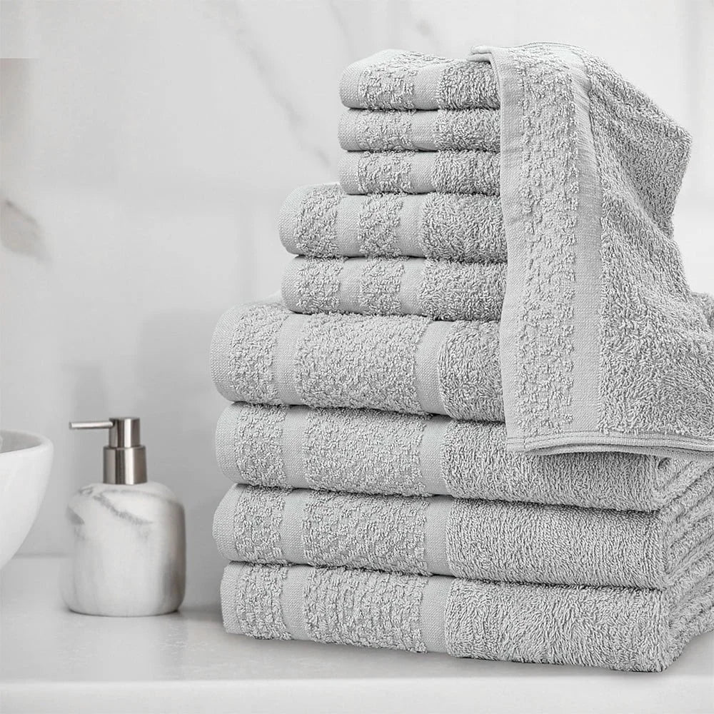 Serenity Popcorn Border Cotton Towel Collection