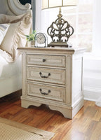 Realyn French Country 3-Drawer Nightstand with Charging Station