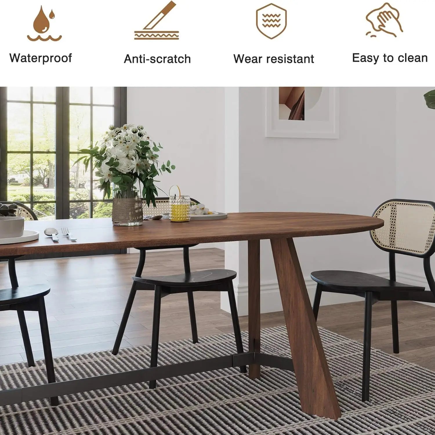 Heritage Oval Farmhouse Dining Table – Seats 6 to 8