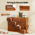 Vintage 64-Drawer Pine Wood Storage Cabinet