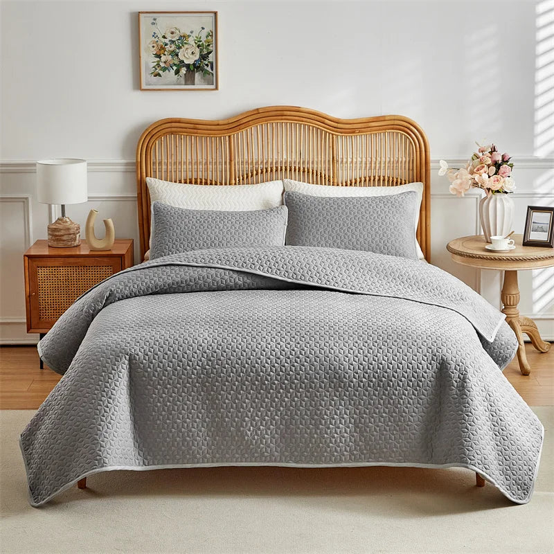 Haven Lightweight Plaid Quilt Set – 3 Piece