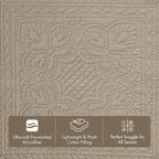 All Season Cotton-Filled Daybed Cover Set with Quilted Design, Scallop Edge, and Coastal Decor Pillows
