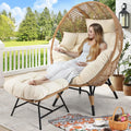 Savannah Wicker Egg Lounge Chair with Ottoman