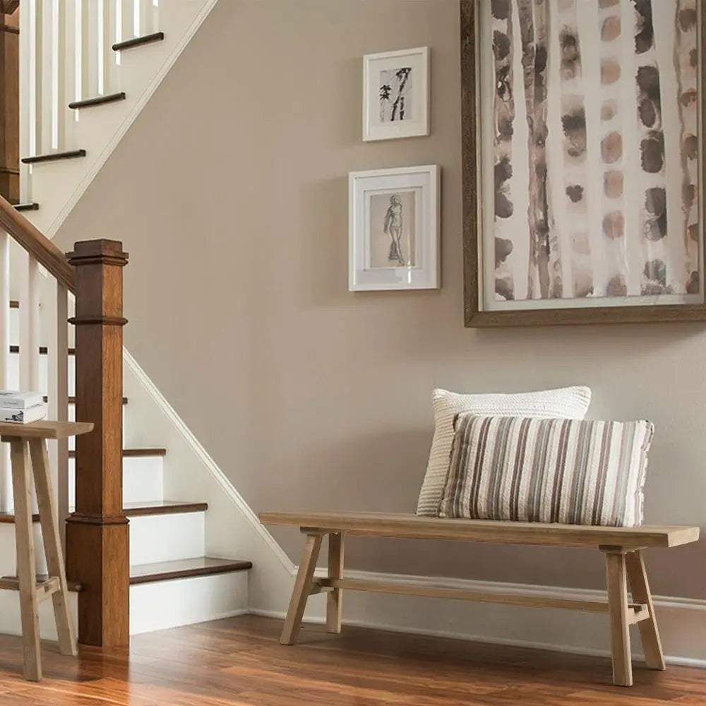 Haven Heritage Farmhouse Solid Wood Bench – 55 Inch