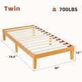 Solid Pine Wood Platform Bed Frame