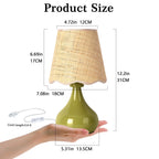 Sagewood Boho Scalloped Rattan Table Lamp