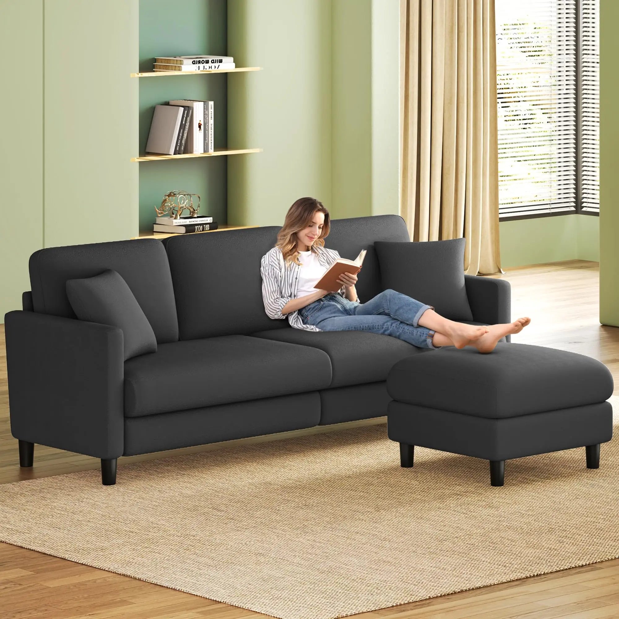 Willow Arc Curved Loveseat Sofa