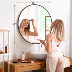 Golden Crest Round Wall Mirror