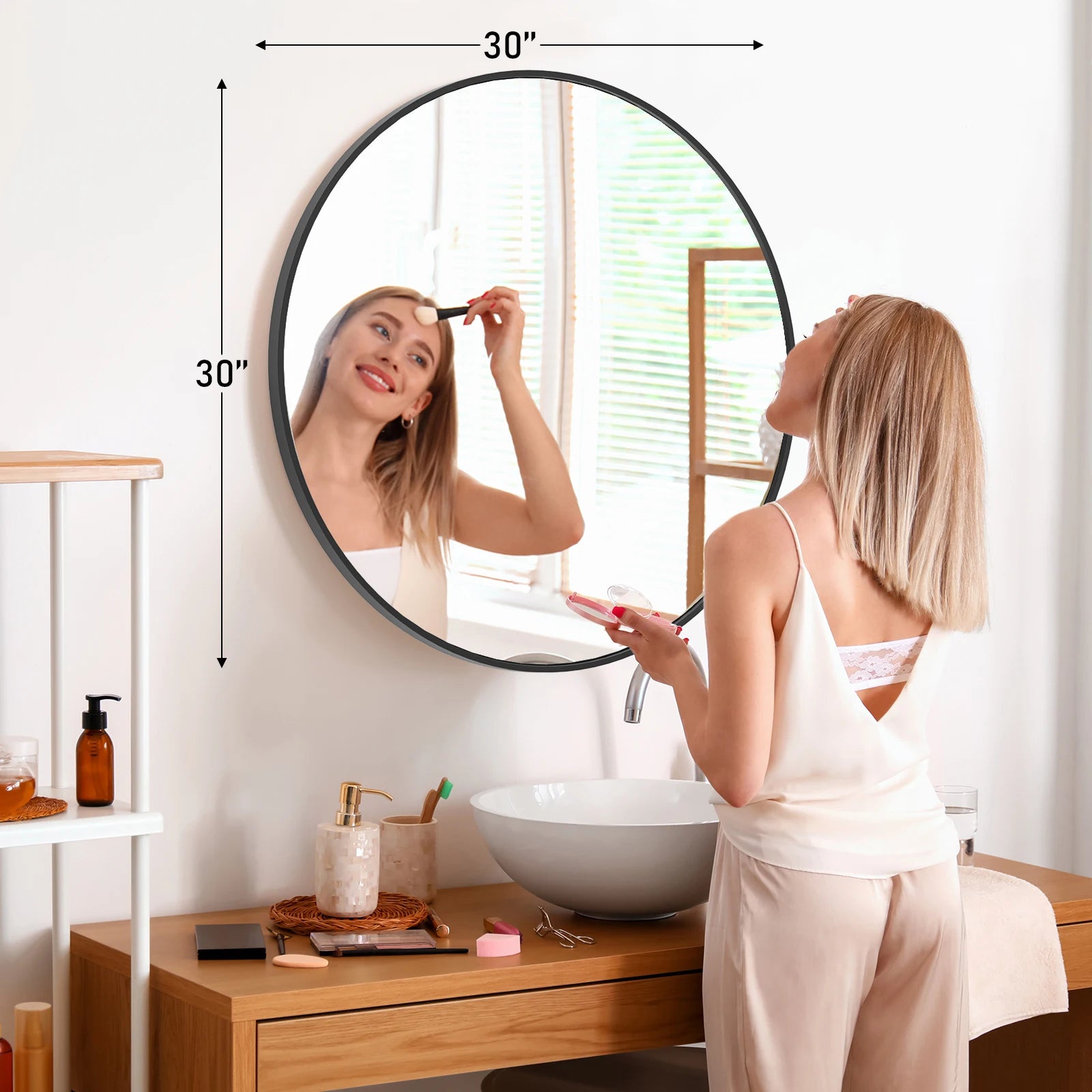 Golden Crest Round Wall Mirror