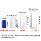Ribbed Glass Candle Holder & Vase Set – 6 Piece