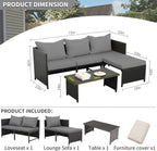 Aspen Grove 3-Piece Wicker Patio Conversation Set