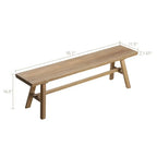 Haven Heritage Farmhouse Solid Wood Bench – 55 Inch