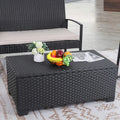 Woven Patio Coffee Table with Hidden Storage