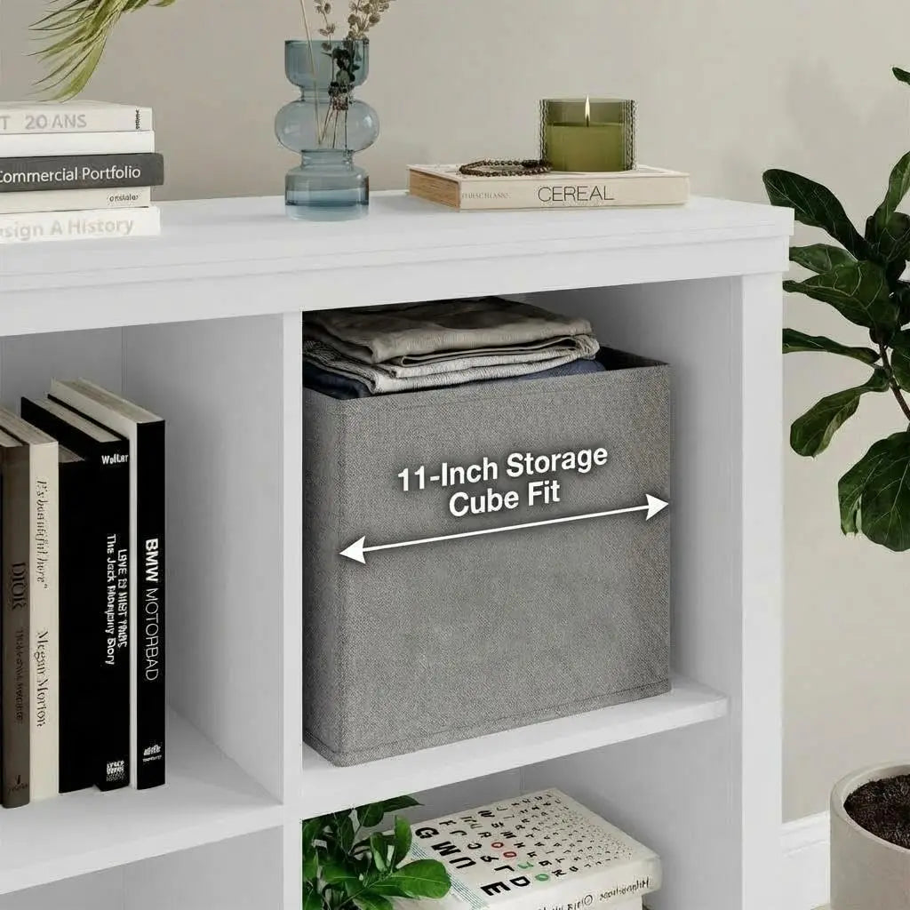 Heritage Farmhouse Bookshelf with Wicker Storage Baskets