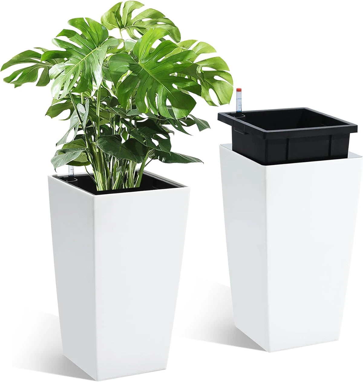 Haven Ridge Modern Self-Watering Rectangular Planter Set – 2 Piece
