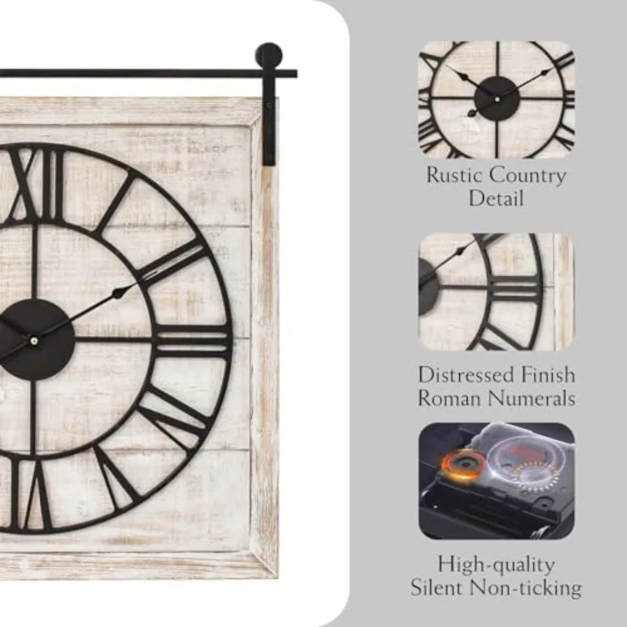 Heritage Barn Door Farmhouse Wall Clock