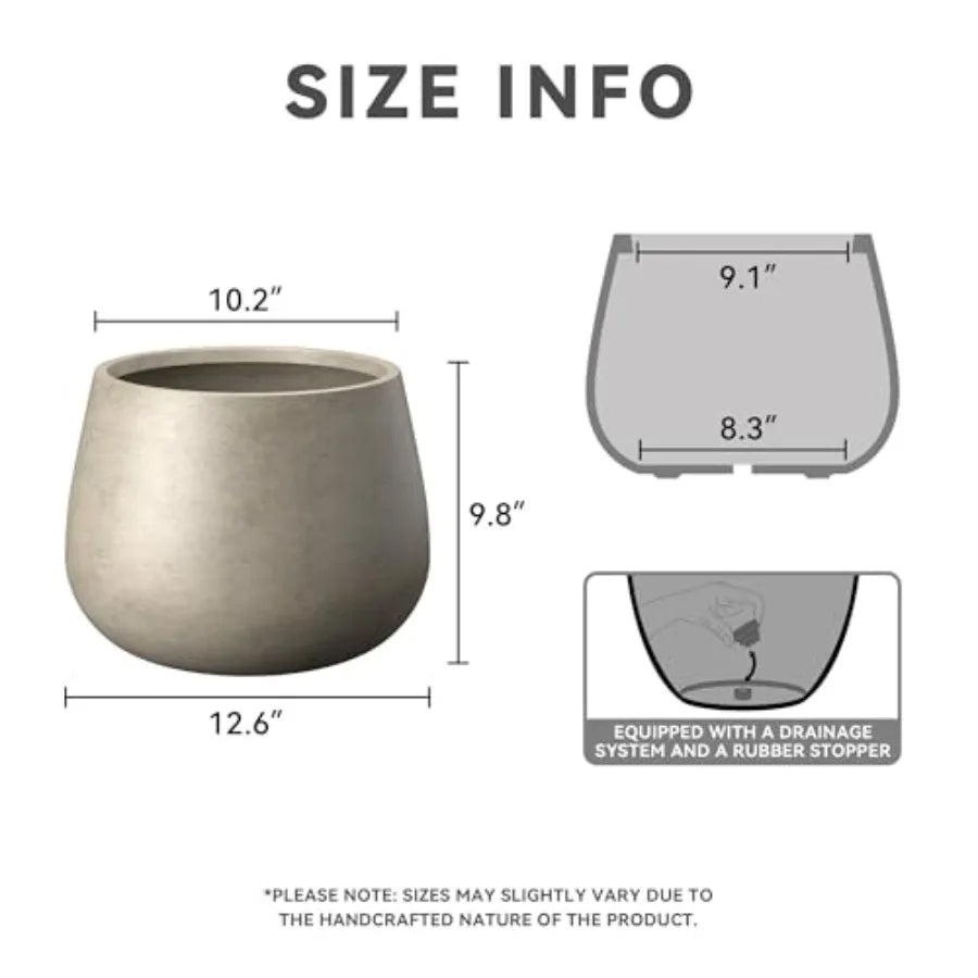Curva Round Modern Planter with Drainage Plug