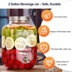 Haven Ridge Entertain 2-Gallon Glass Beverage Dispenser Set – 2 Piece