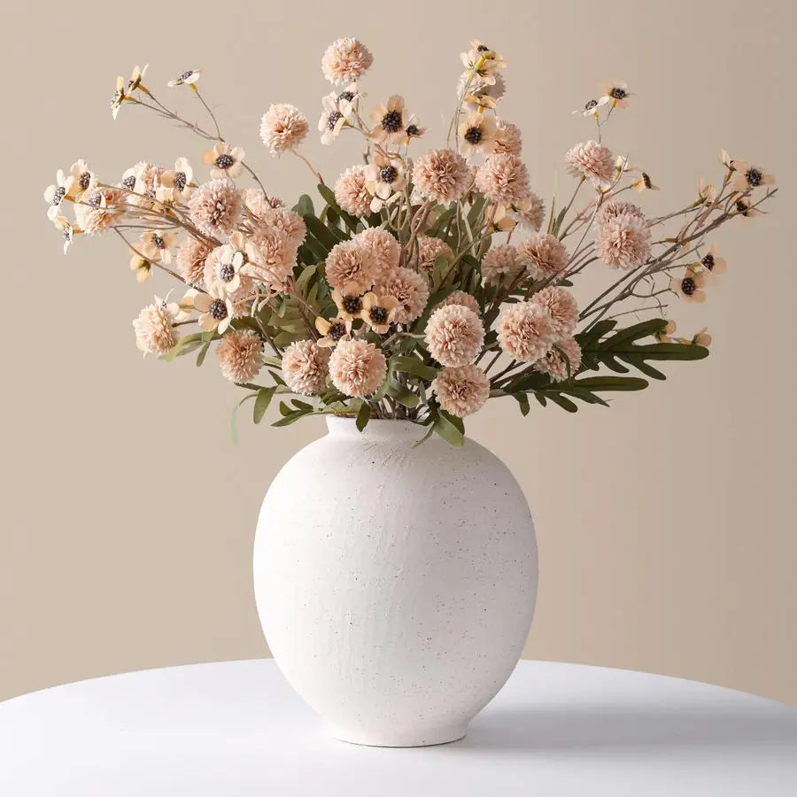 Willow Creek Rustic White Ceramic Flower Vase