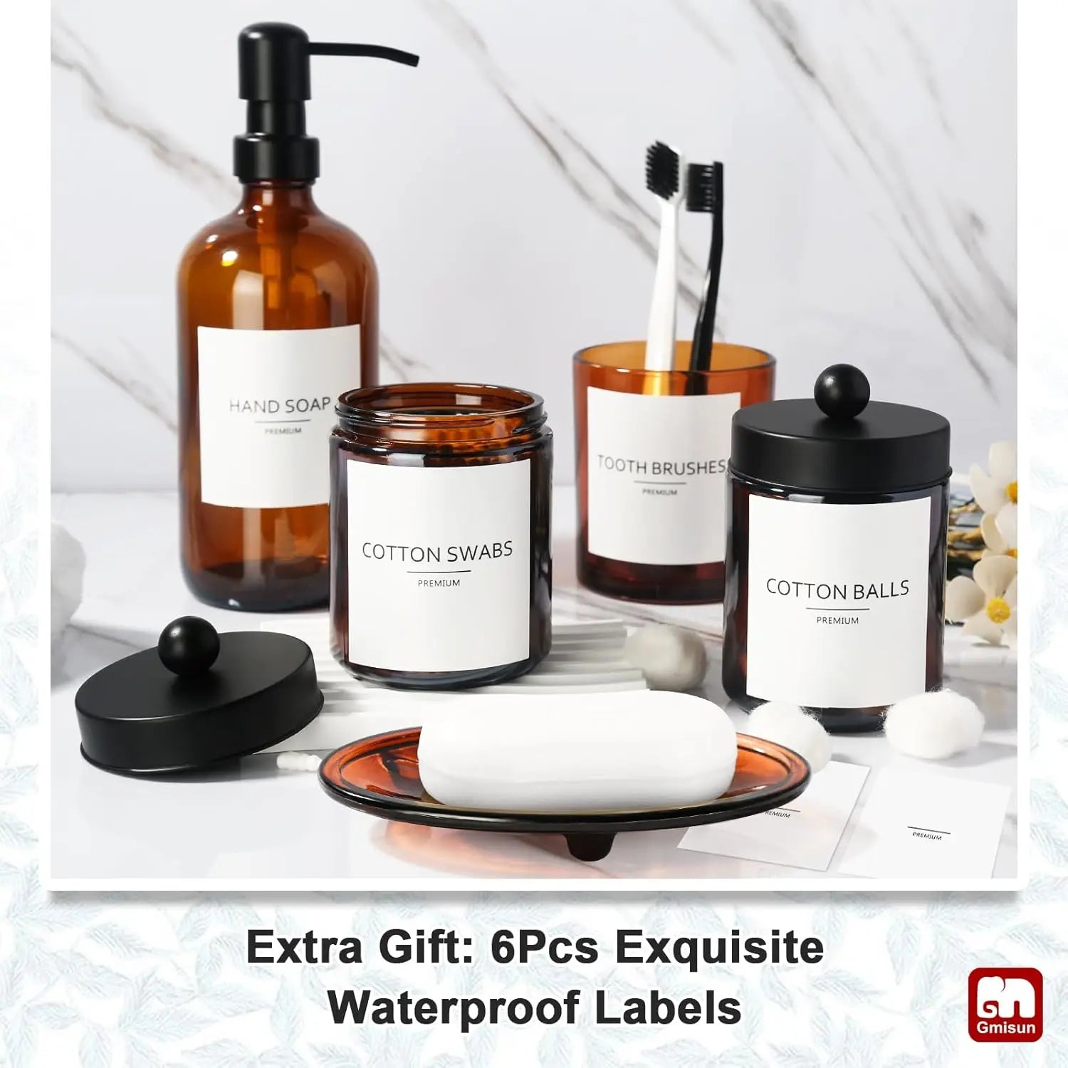 Amber Haven Rustic Bathroom Accessory Set