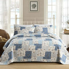 Haven Meadow Boho Floral Quilt Set – 3 Piece