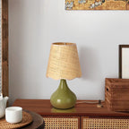 Sagewood Boho Scalloped Rattan Table Lamp