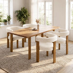 Boucle Dining Chair Set of 4 Corduroy Upholstered Dining Room Chairs Kitchen Chairs with Metal Legs Mid Century Modern, Custom