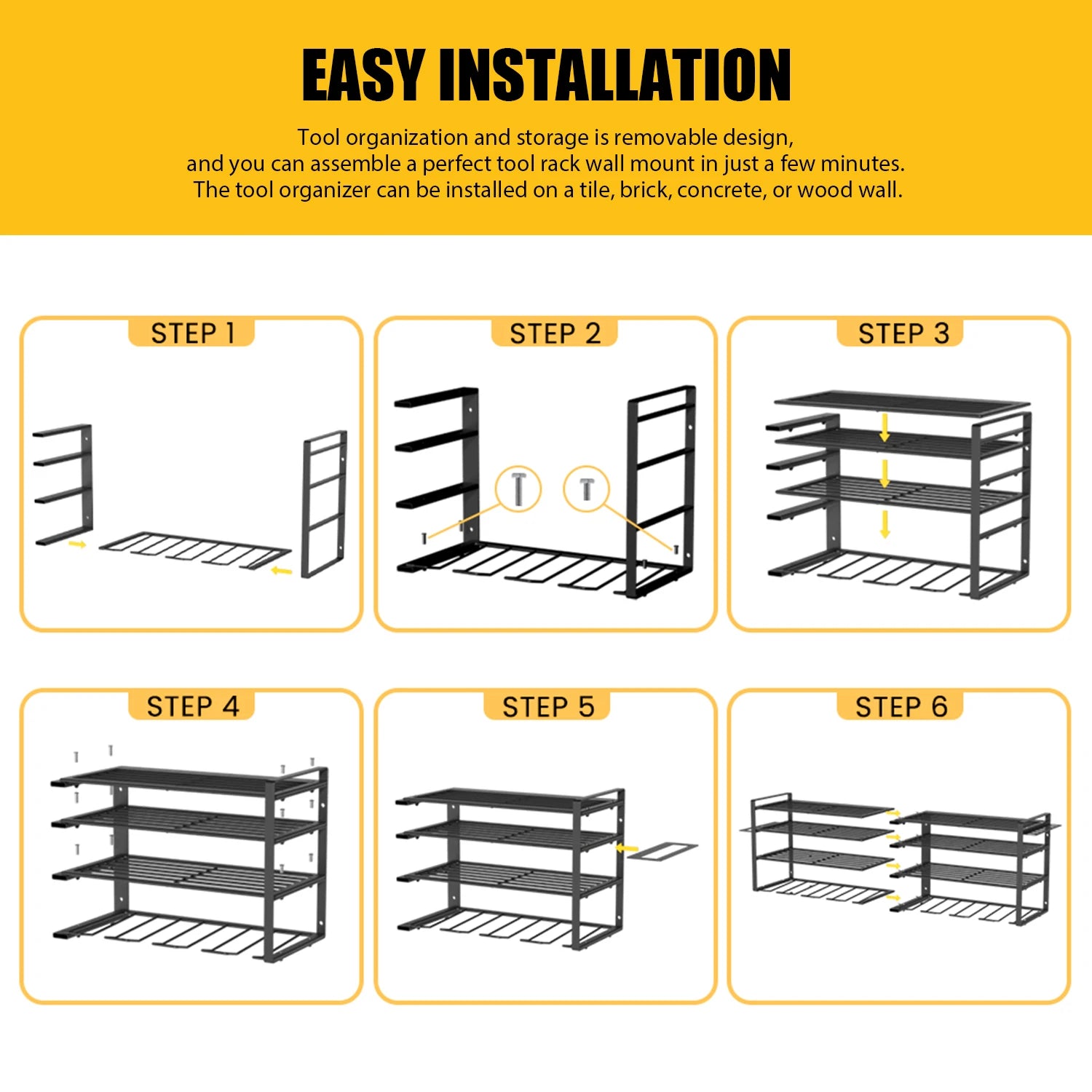 Titan Workshop 4-Tier Wall-Mounted Power Tool Organizer with 8 Drill Holders
