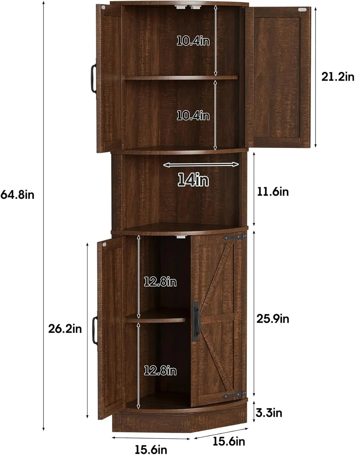Haven Ridge Heritage Farmhouse Corner Storage Cabinet