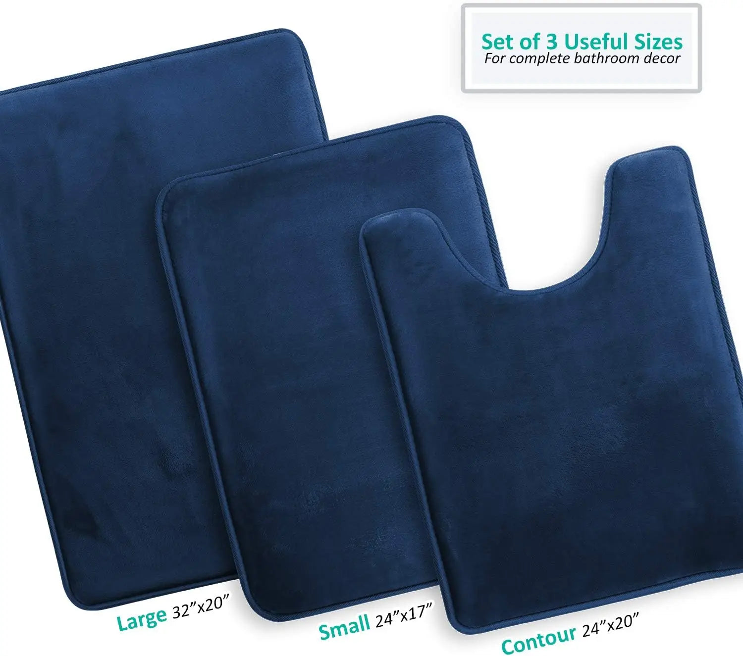 Serenity Velvet Memory Foam Bath Mat Set