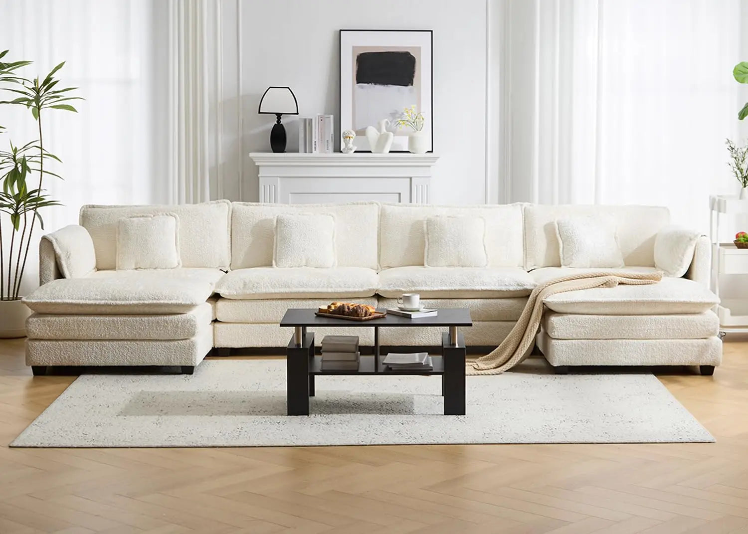 Cloudcrest U-Shaped Modular Sectional Sofa with Ottoman